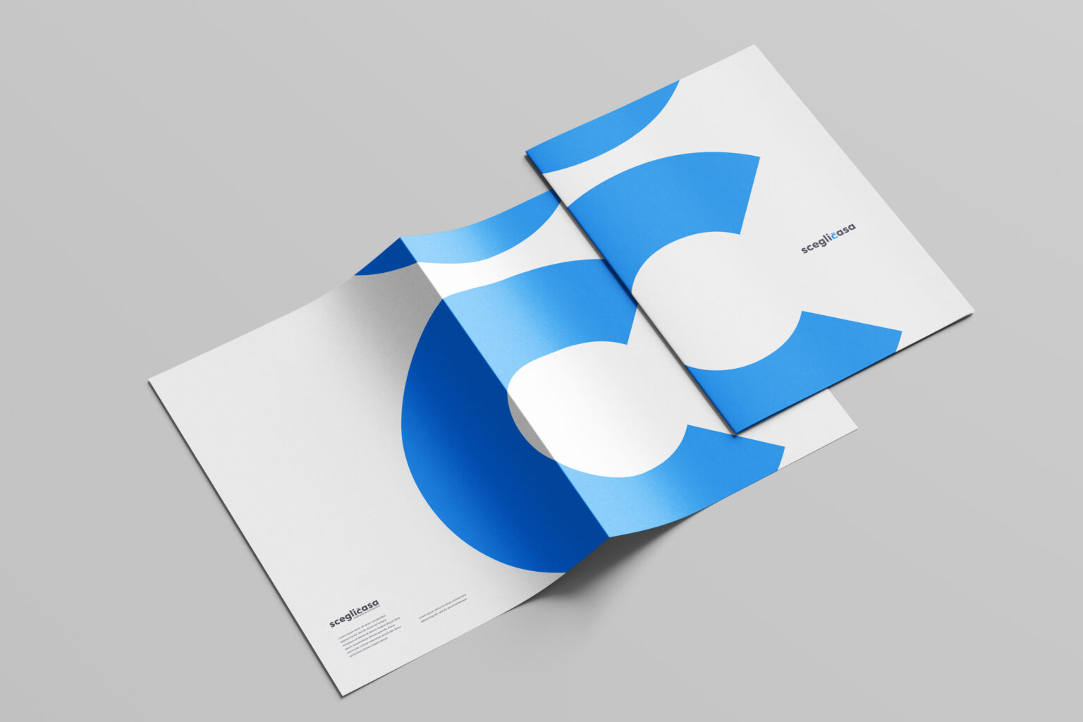 Mockup del logo Sceglicasa su carta intestata, progetto grafico di Fabio Bevilacqua